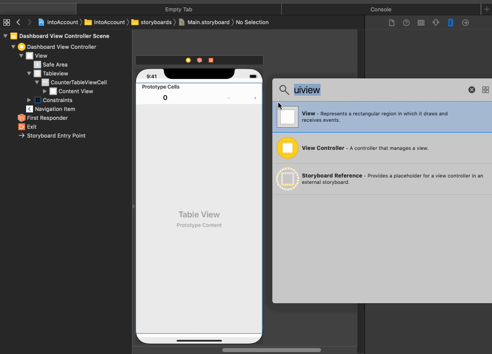 Add footer to UITableView GIF