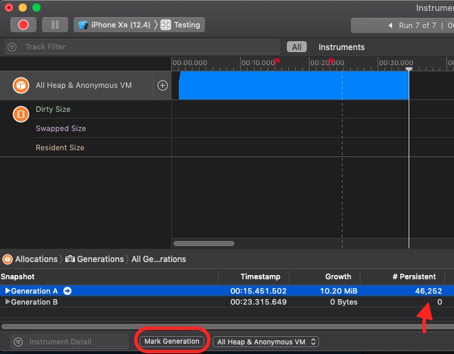 Instruments mark generation